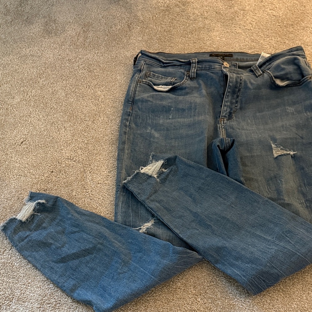 Banana Republic Skinny Fit Distressed Blue Jeans